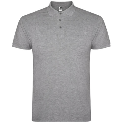 Picture of STAR SHORT SLEEVE MENS POLO in Marl Grey.