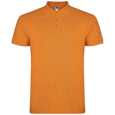 Picture of STAR SHORT SLEEVE MENS POLO in Orange.