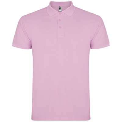 Picture of STAR SHORT SLEEVE MENS POLO in Light Pink.