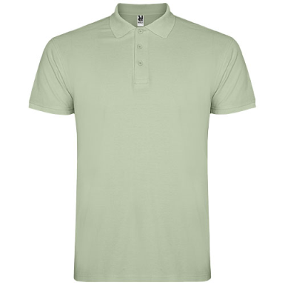 Picture of STAR SHORT SLEEVE MENS POLO in Mist Green.