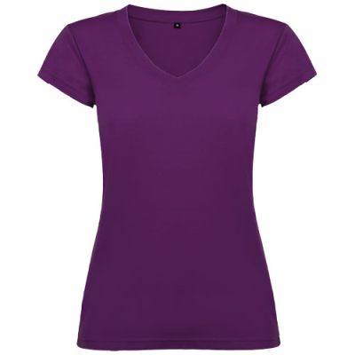 Picture of VICTORIA SHORT SLEEVE LADIES V-NECK TEE SHIRT in Purple.