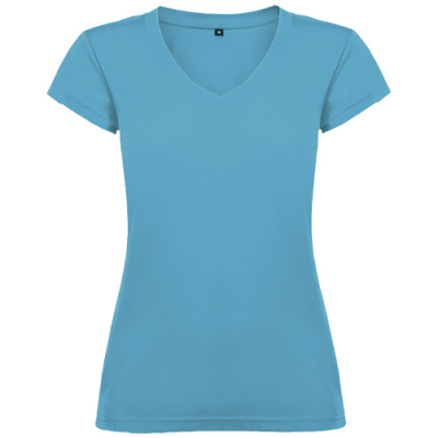 Picture of VICTORIA SHORT SLEEVE LADIES V-NECK TEE SHIRT in Turquois.