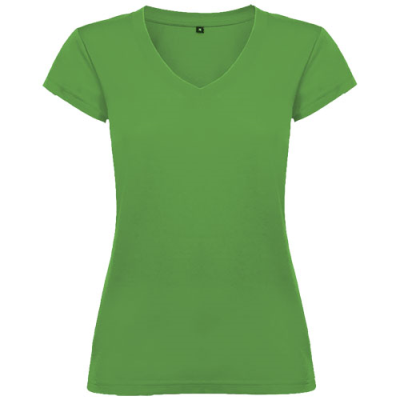 Picture of VICTORIA SHORT SLEEVE LADIES V-NECK TEE SHIRT in Tropical Green.