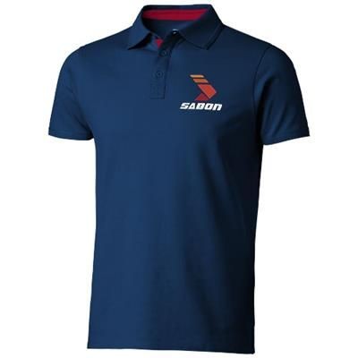 Picture of HACKER SHORT SLEEVE POLO in Navy-red