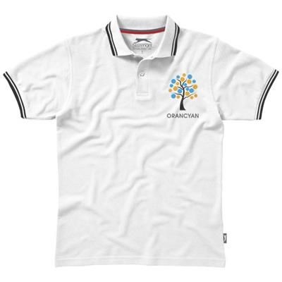 Picture of DEUCE SHORT SLEEVE MENS POLO with Tipping in White Solid