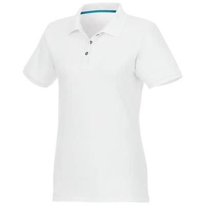 Picture of BERYL SHORT SLEEVE LADIES ORGANIC RECYCLED POLO in White Solid