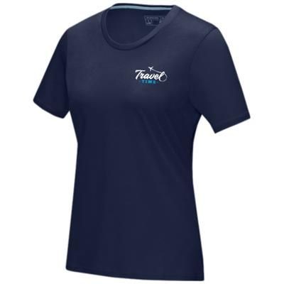 Picture of AZURITE SHORT SLEEVE LADIES GOTS ORGANIC TEE SHIRT XS in Navy