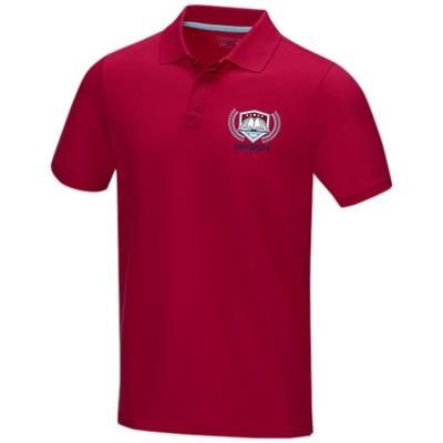 Picture of GRAPHITE GREY SHORT SLEEVE MENS GOTS ORGANIC POLO XS in Red