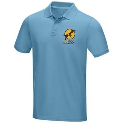 Picture of GRAPHITE GREY SHORT SLEEVE MENS GOTS ORGANIC POLO XS in Nxt Blue