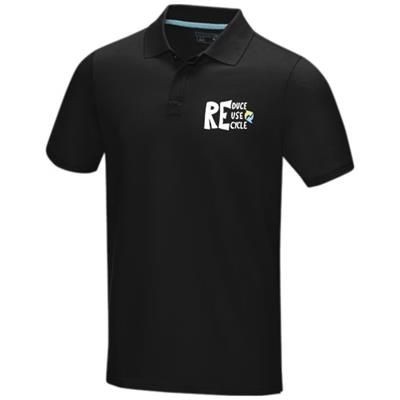 Picture of GRAPHITE GREY SHORT SLEEVE MENS GOTS ORGANIC POLO XS in Solid Black