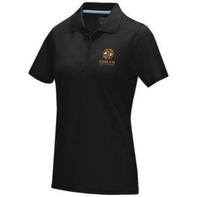 Picture of GRAPHITE GREY SHORT SLEEVE LADIES GOTS ORGANIC POLO XS in Solid Black