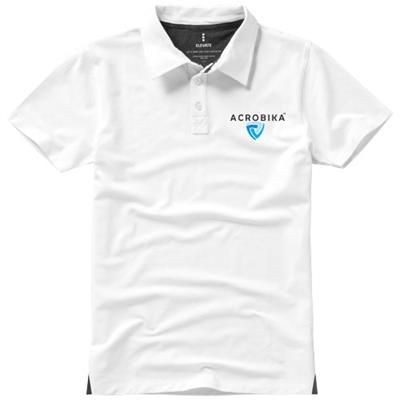 Picture of MARKHAM SHORT SLEEVE MENS STRETCH POLO in White Solid