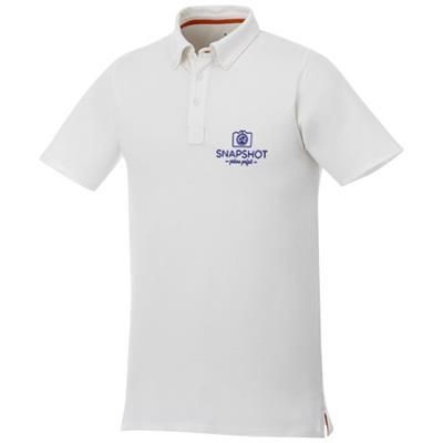 Picture of ATKINSON SHORT SLEEVE BUTTON-DOWN MENS POLO in White Solid
