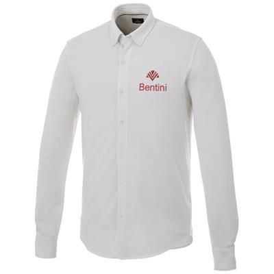 Picture of BIGELOW LONG SLEEVE MENS PIQUE SHIRT in White Solid