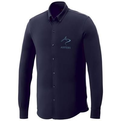 Picture of BIGELOW LONG SLEEVE MENS PIQUE SHIRT in Navy