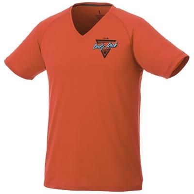 Picture of AMERY SHORT SLEEVE MENS COOL FIT V-NECK SHIRT in Orange