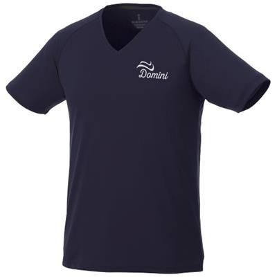 Picture of AMERY SHORT SLEEVE MENS COOL FIT V-NECK SHIRT in Navy