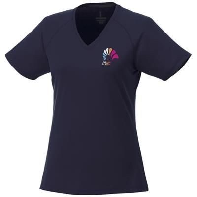 Picture of AMERY SHORT SLEEVE LADIES COOL FIT V-NECK SHIRT in Navy