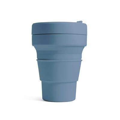 Picture of STOJO COLLAPSIBLE POCKET CUP in Steel Blue.