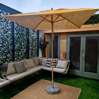 Picture of CLASSIC SUSTAINABLE FSC WOOD PARASOL WITH ECO CANOPY.