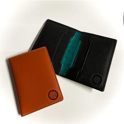 Picture of LEATHER RFID CREDIT CARD EMBOSSED BRANDING.
