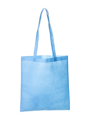 Picture of NON WOVEN SHOPPER TOTE BAG with Long Handles in Light Blue.