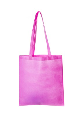 Picture of NON WOVEN SHOPPER TOTE BAG with Long Handles in Pink.