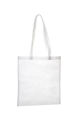 Picture of NON WOVEN SHOPPER TOTE BAG with Long Handles in White.
