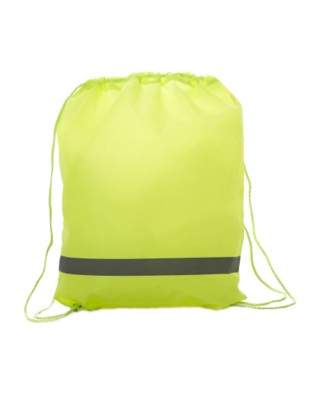 Picture of PREMIUM REFLECTIVE BACKPACK RUCKSACK 210D with Reflective Strip in Green.