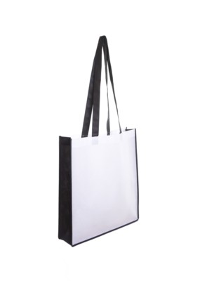 Picture of NON WOVEN BAG with Colour Gusset in Black.