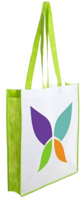 Picture of NON WOVEN BAG with Colour Gusset in Green.