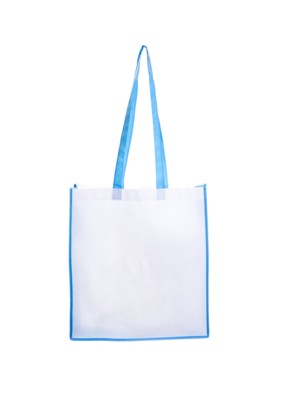 Picture of NON WOVEN BAG with Colour Gusset in Light Blue.