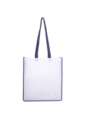 Picture of NON WOVEN BAG with Colour Gusset in Navy.