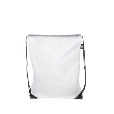 Picture of 210D POLYESTER RPET DRAWSTRING BAG in White.