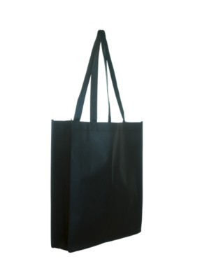 Picture of 4100 NON WOVEN BAG with Gusset in Black.