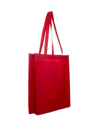 Picture of 4100 NON WOVEN BAG with Gusset in Red.