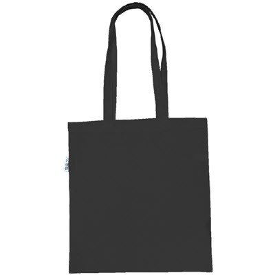 Picture of 5OZ BLACK ORGANIC COTTON SHOPPER with Long Handles.