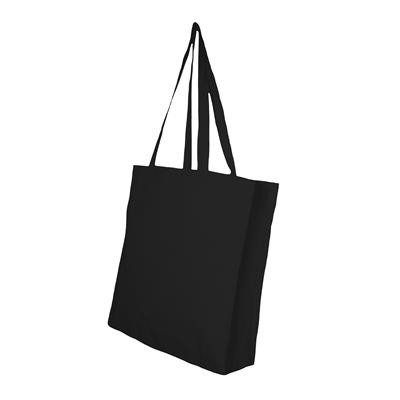 Picture of 10OZ BLACK COTTON SHOPPER TOTE BAG with Gusset