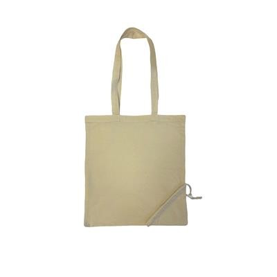 Picture of 5OZ NATURAL COTTON FOLDING SHOPPER with Long Handles.