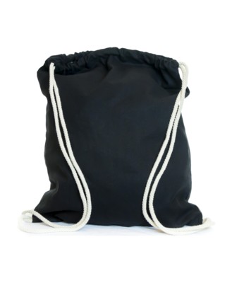 Picture of DURABLE 5OZ COTTON DRAWSTRING BAG with Thick Natural Colour Cords in Black