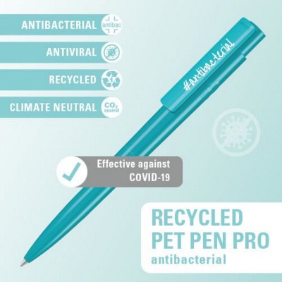 Picture of RECYCLED PET PEN PRO ANTIBACTERIAL ANTIVIRAL BALL PEN