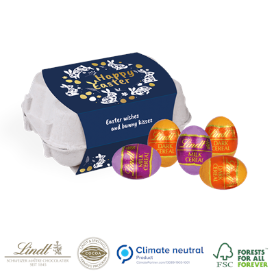 Picture of PERSONALISED LINDT CARNIVAL EASTER SMALL EGG CARTON.