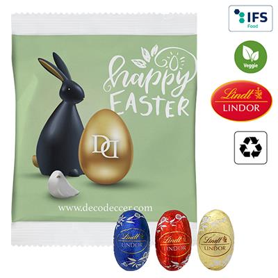 Picture of PERSONALISED TRIO LINDOR MINI EGGS IN PAPER BAG