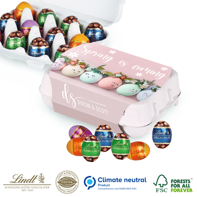 Picture of PERSONALISED LINDT 12 MINI EASTER EGG SET.