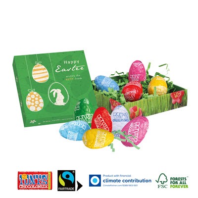Picture of PERSONALISED SQUARE EASTER NEST BOX with Tonys Chocolonely