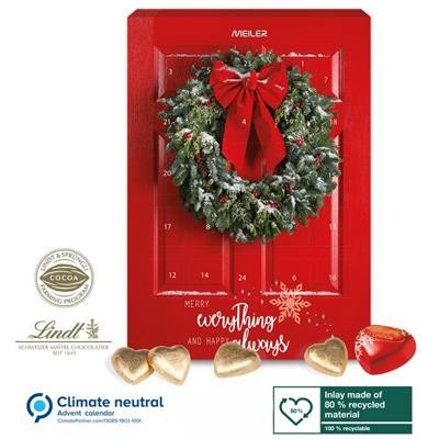 Picture of PERSONALISED LINDT CHOCOLATE HEART WALL CALENDAR.