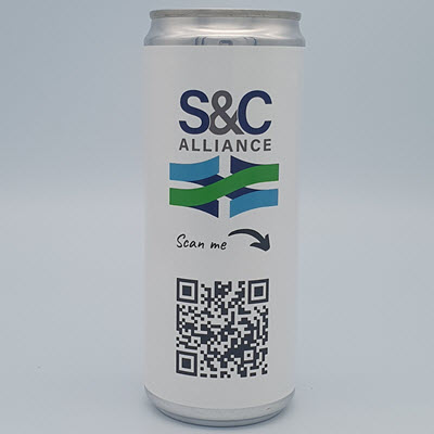Picture of PERSONALISED CAN OF STILL OR SPARKLING WATER 330ML.