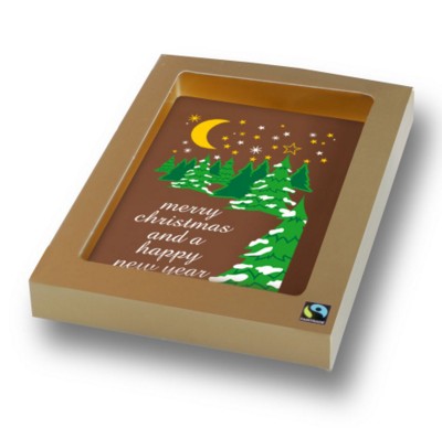 Picture of PERSONALISED PRINTED CHOCOLATE CHRISTMAS CARD.