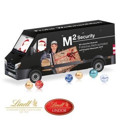 Picture of LINDT PERSONALISED 3D VAN SHAPE ADVENT CALENDAR.