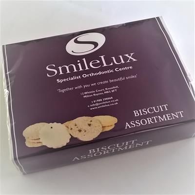 Picture of PERSONALISED LARGE ASSORTED LUXURY BISCUIT BOX.